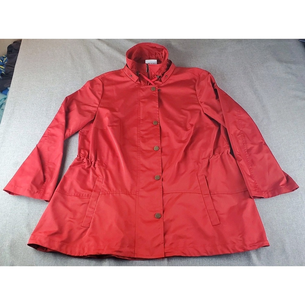 AKRIS PUNTO  Rain Jacket Womens Size 14 Red Mid Lenght Coat